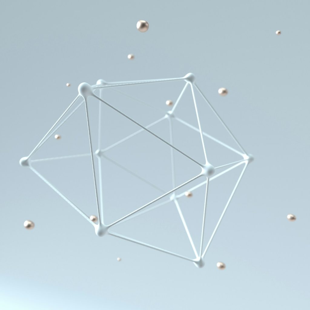 a white antenna with many small balls